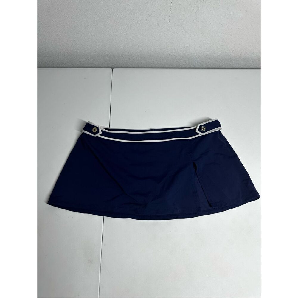Women’s Navy Blue White Bikini Bottom Skirt Size L